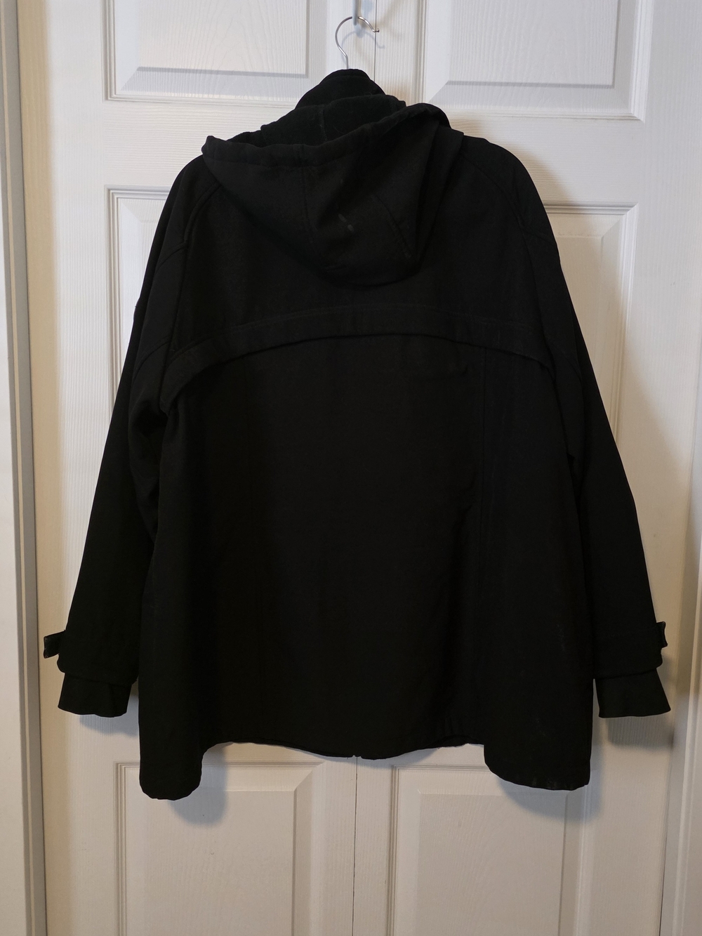 Black Women's Hooded Coat - Casual Lightweight Fall/Winter Jacket - Picture 3 of 10